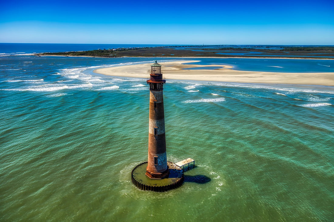 lighthouse in shallow water