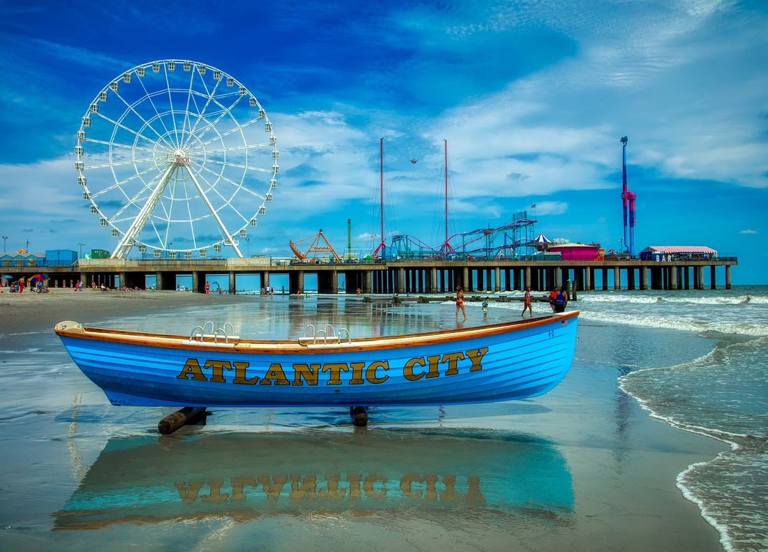 ATLANTIC CITY ROWBOAT IN FRONT OF PIER